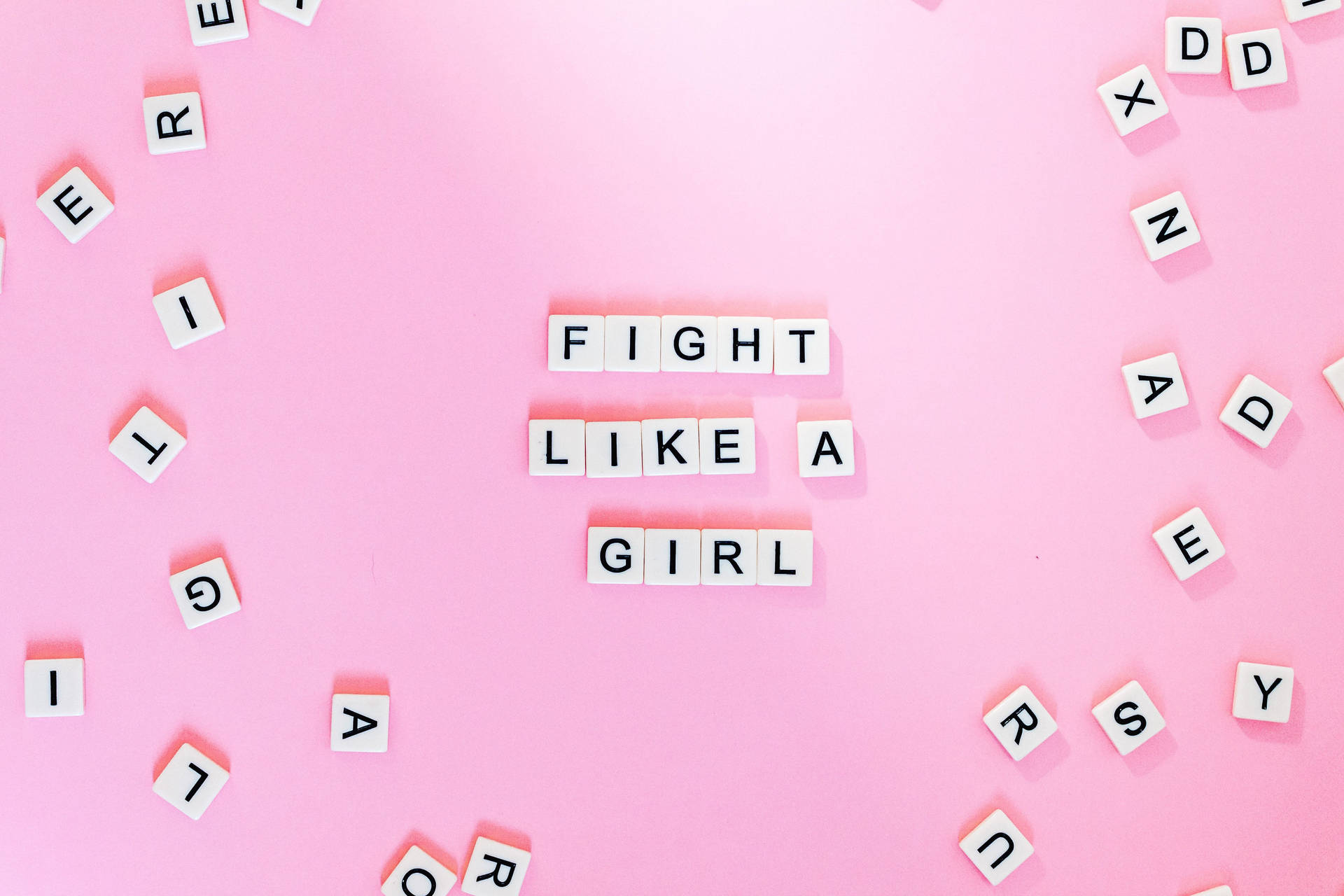 Aesthetic Girly Feminist Scrabble Wallpaper