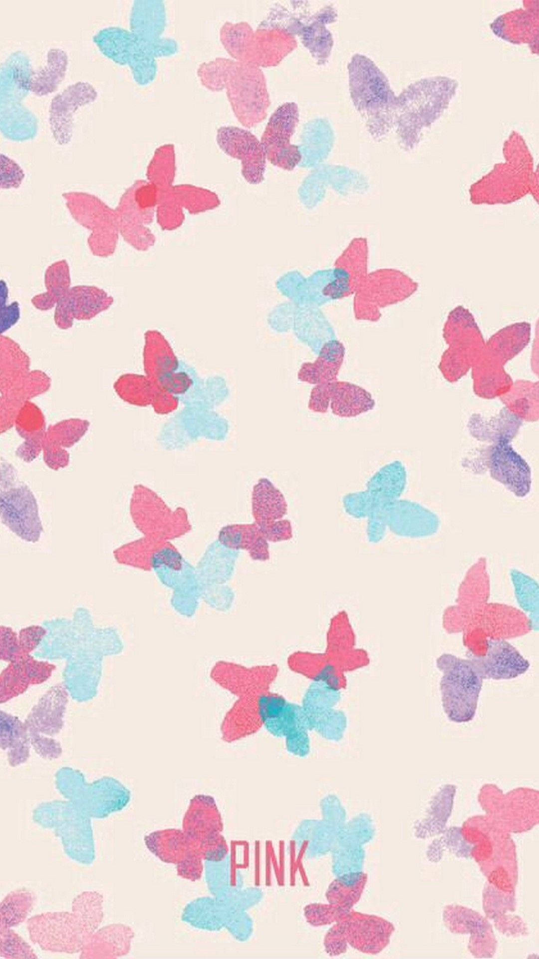 Aesthetic Girly Multicolored Butterflies Wallpaper