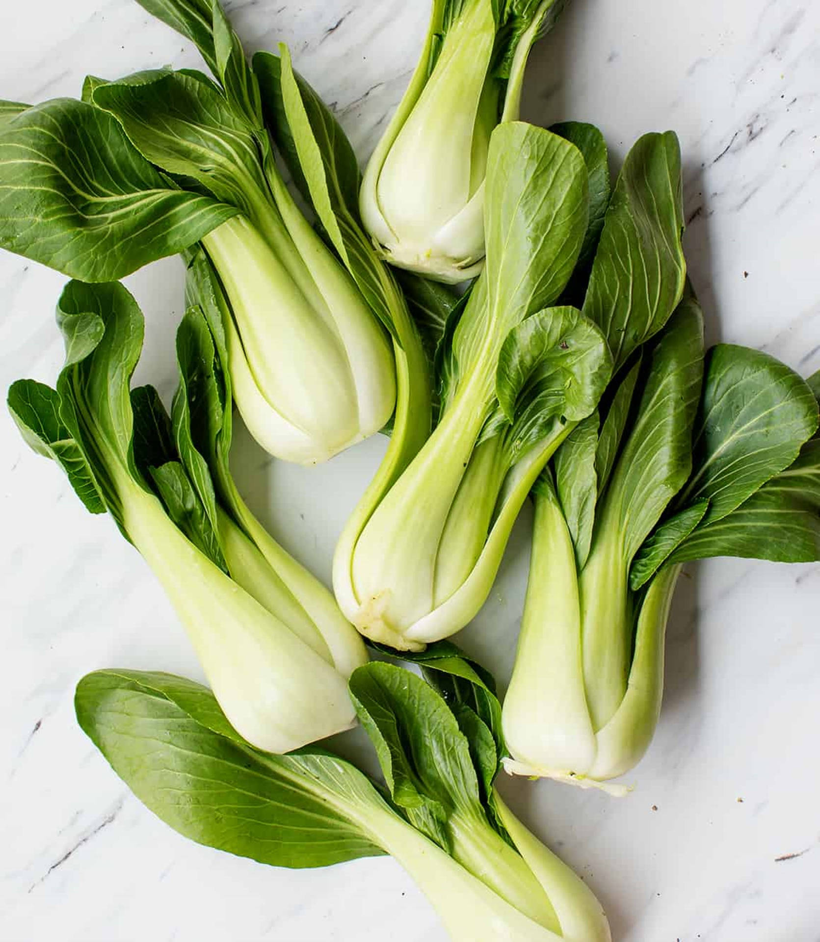 Aesthetic Glossy Bok Choy Cabbages Wallpaper