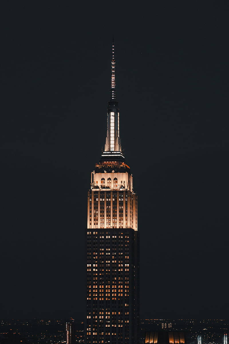 Aesthetic Glowing Empire State Building Wallpaper