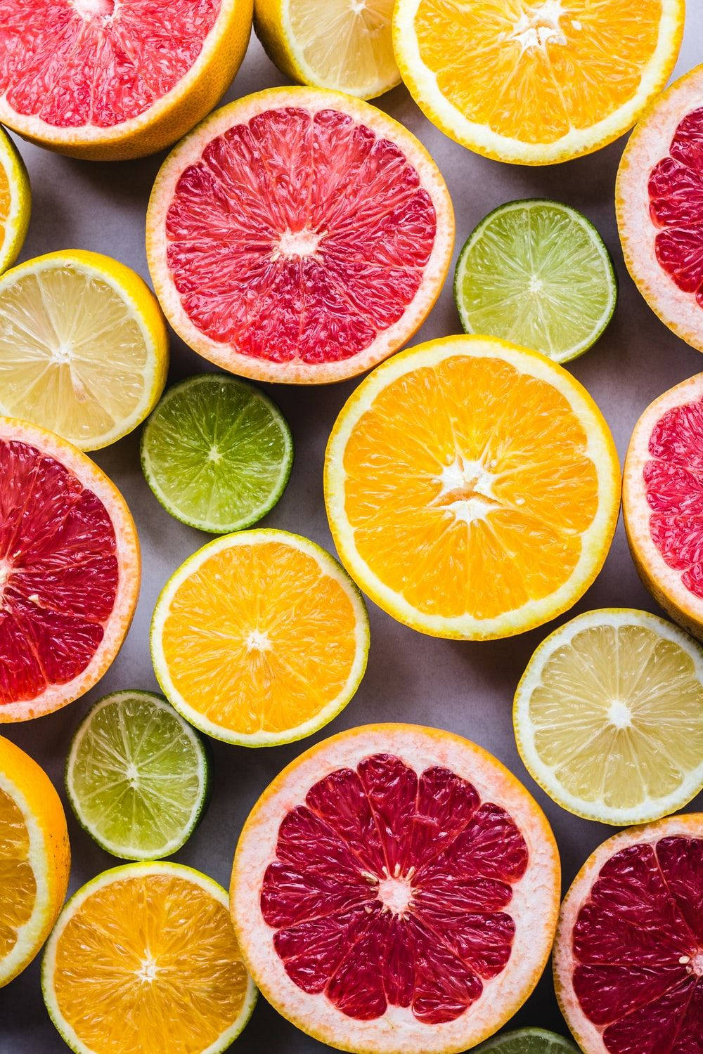 Estetiskagrapefrukter, Apelsiner, Citroner Och Key Limes. Wallpaper