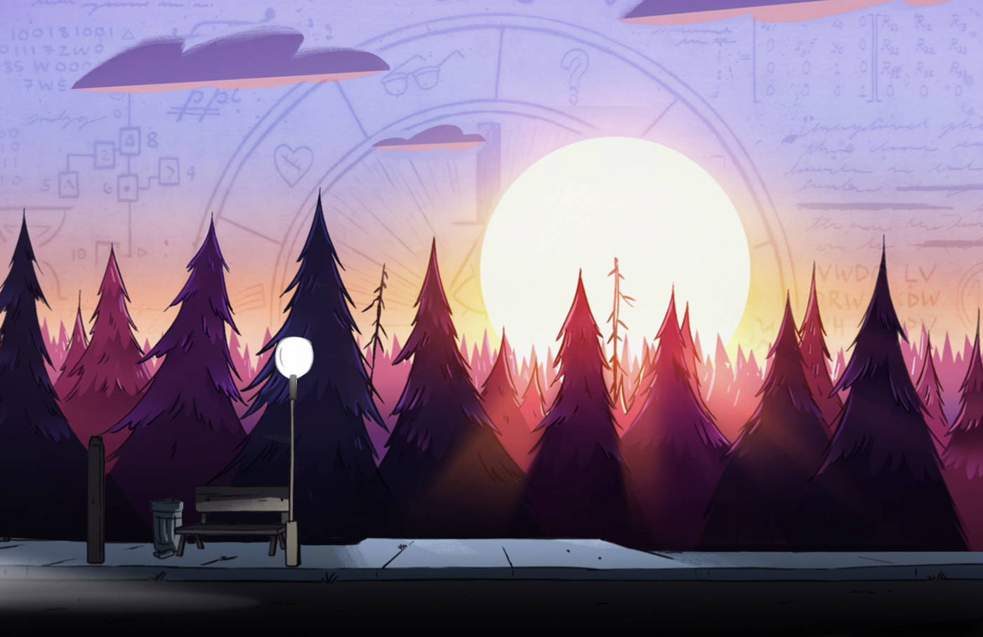 Stunning view of the Gravity Falls landscape Wallpaper