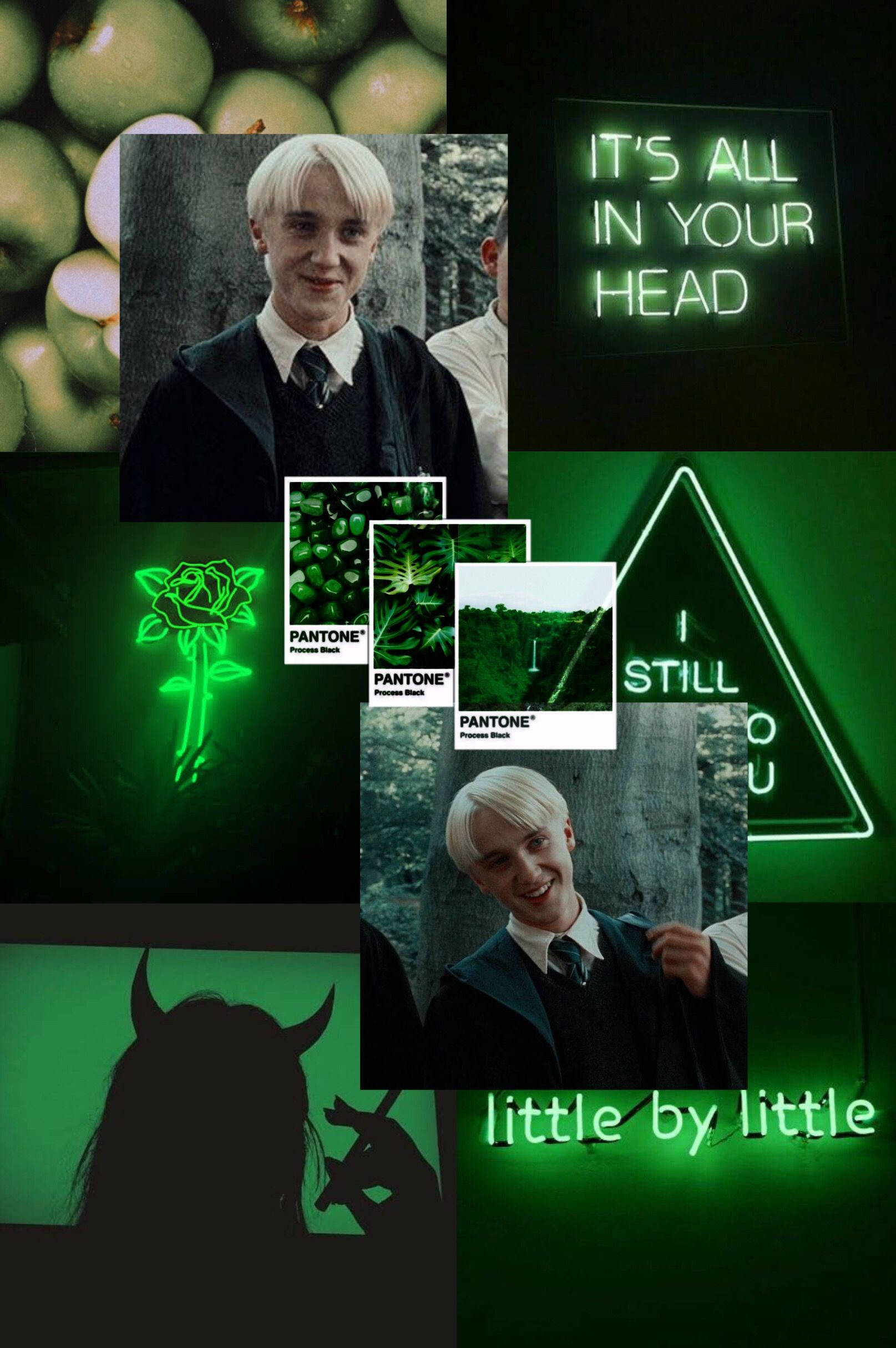 Aesthetic Green Apple Draco Malfoy Background