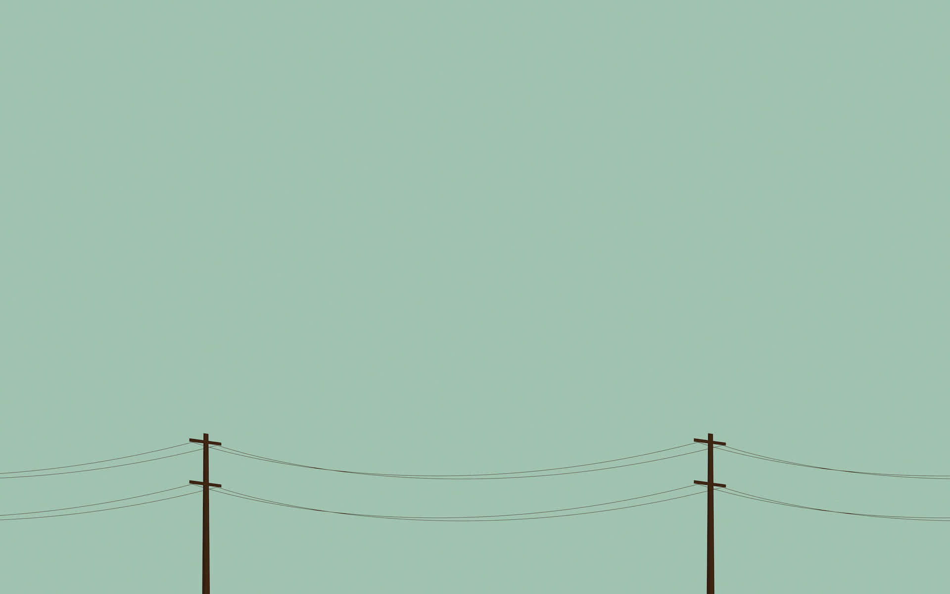 Aesthetic Green Minimal Utility Poles Wallpaper