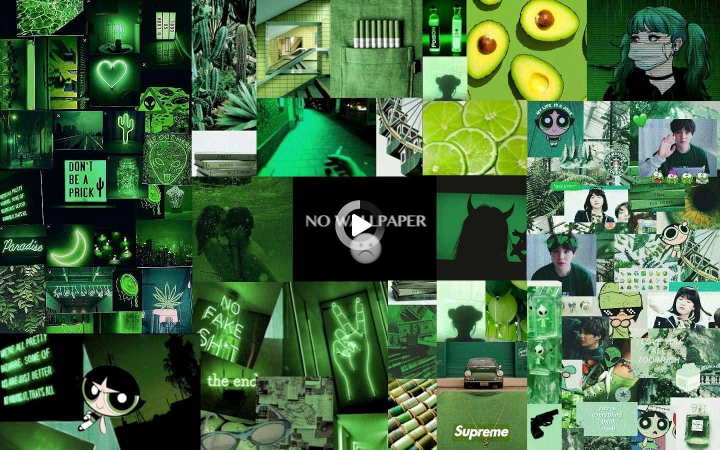 Aesthetic Green Collage Desktop Pictures 1440 x 900 Picture