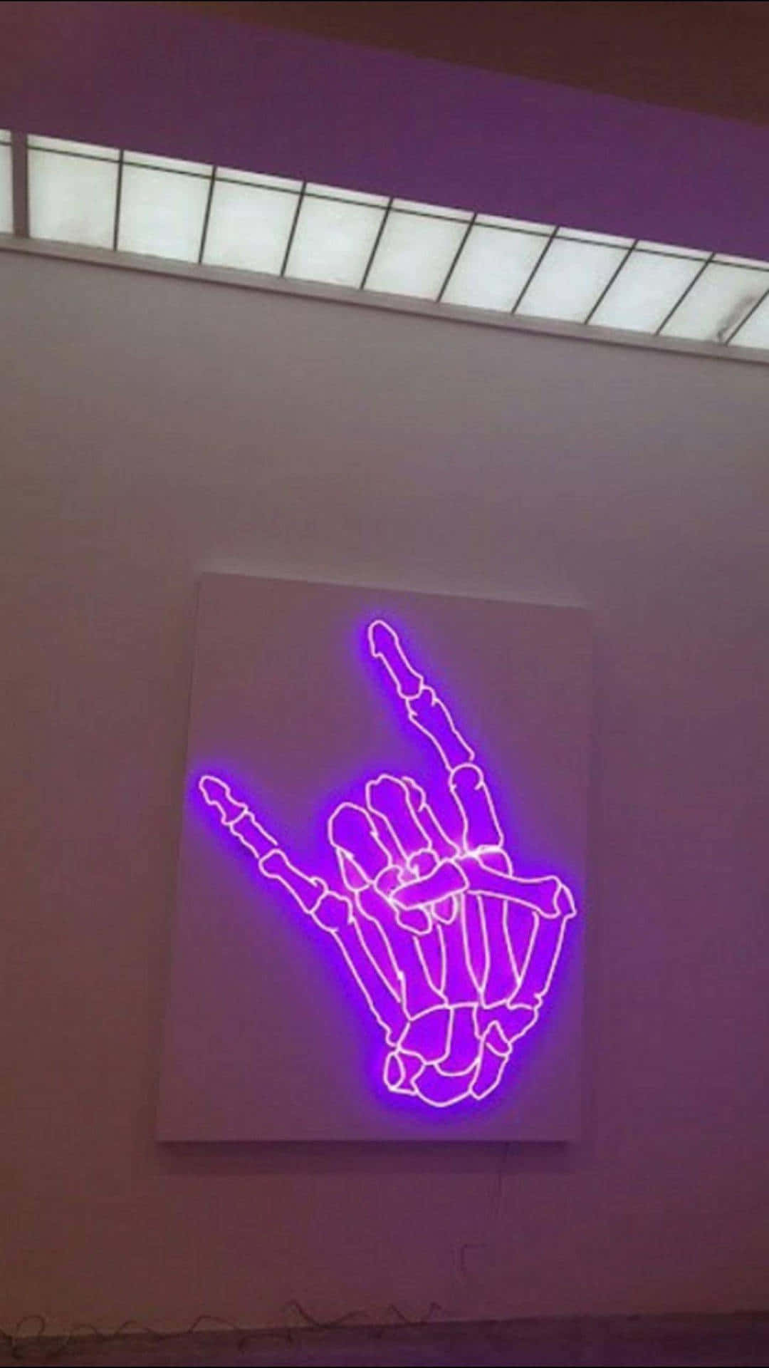 Aesthetic Grunge Purple Neon Rock N Roll Signs Wallpaper
