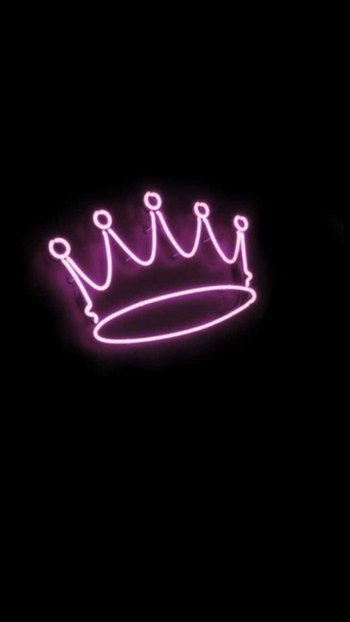 Aesthetic Grunge Pink Neon Crown Signs Wallpaper