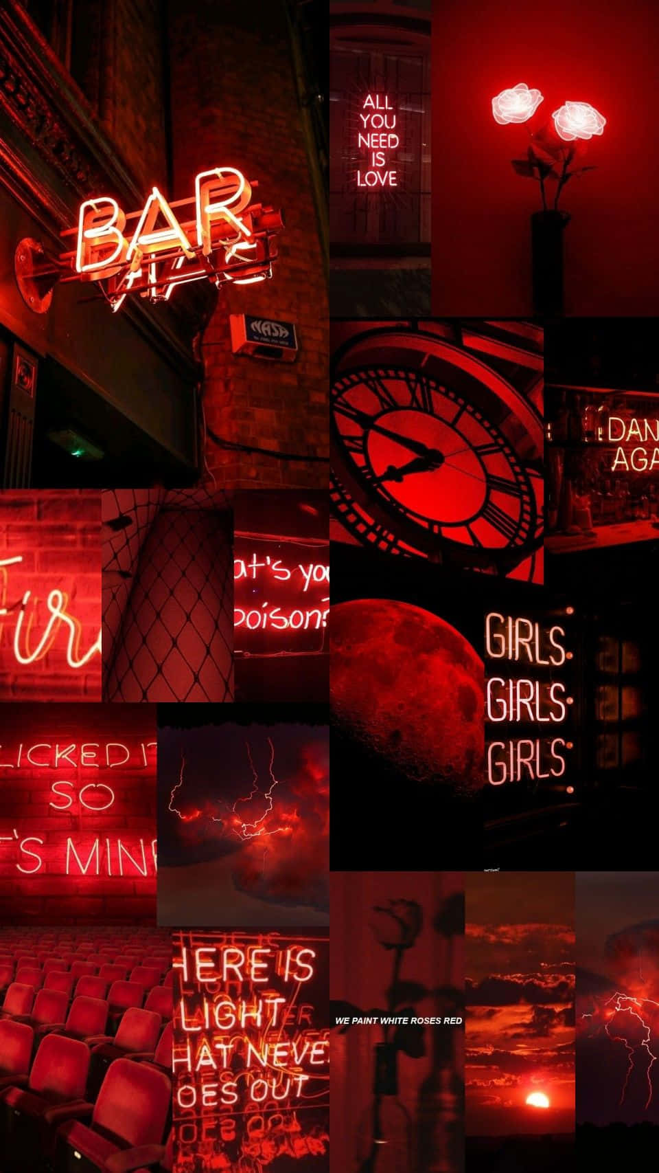 Eye-catching Aesthetic Grunge Neon Signs Wallpaper