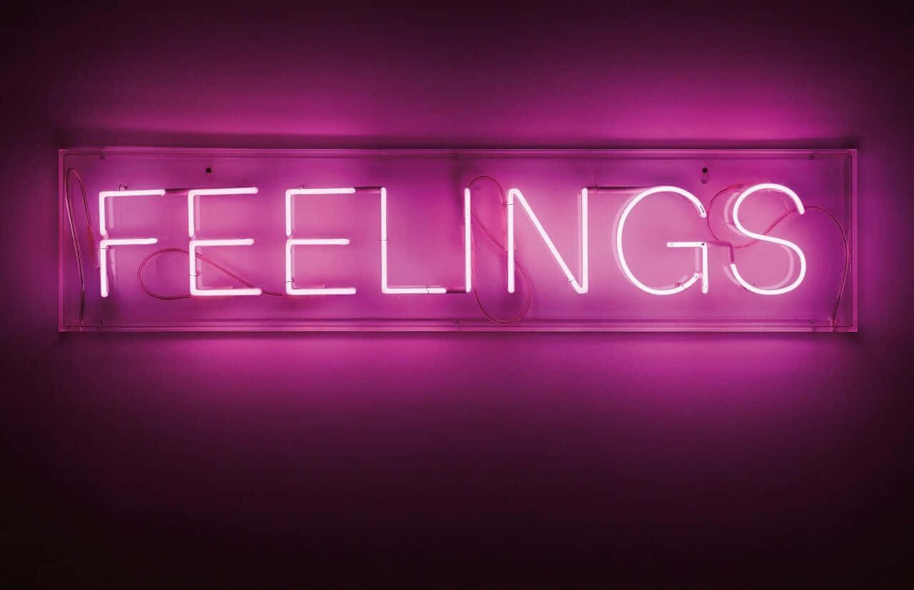 Aesthetic Grunge Pink Neon Feelings Signs Wallpaper