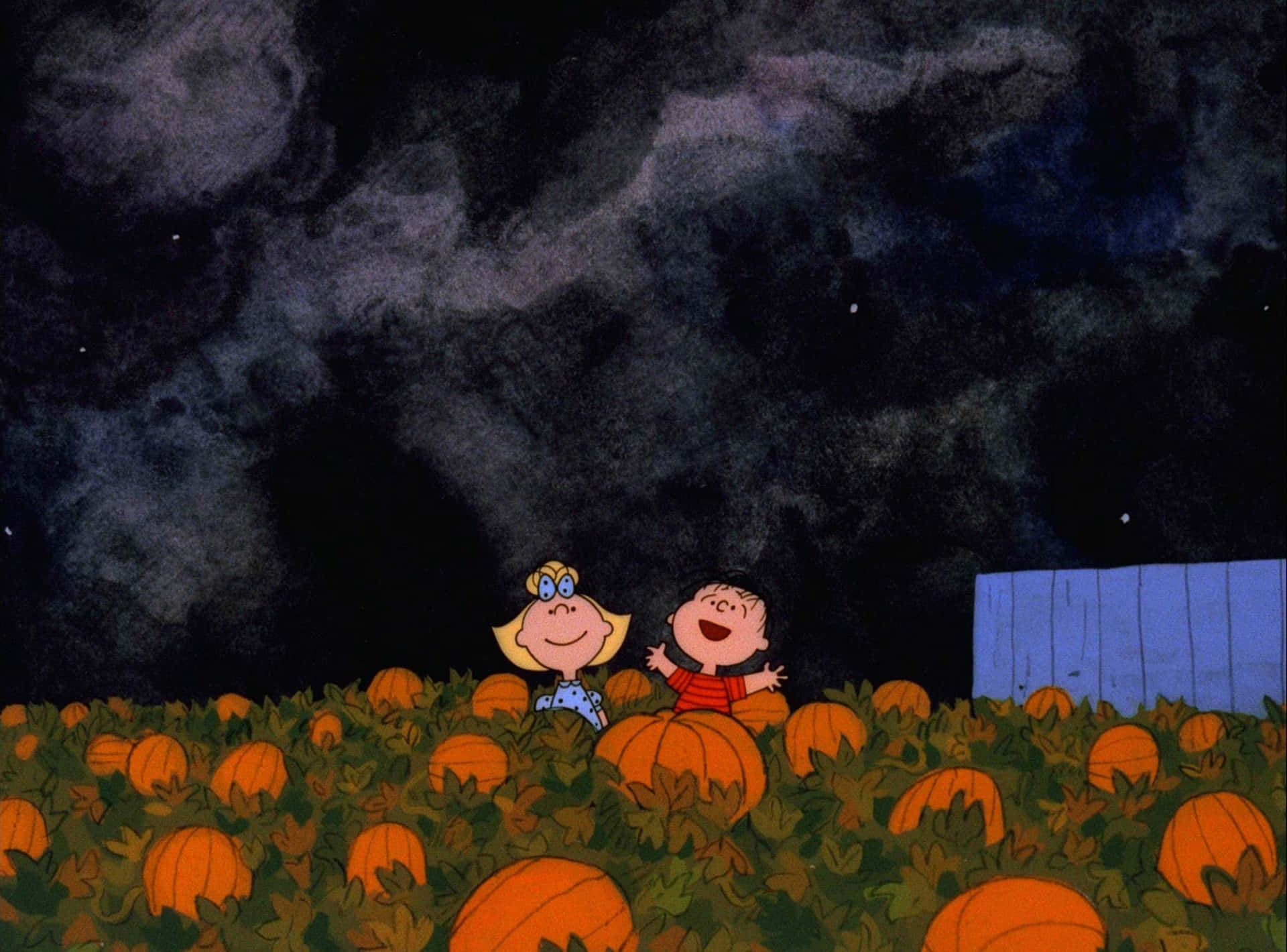 Aesthetic Halloween Background Pumpkin Patch Peanuts Characters Background
