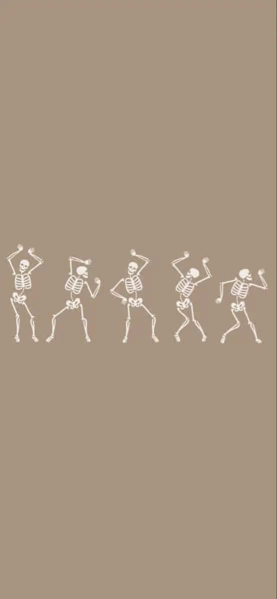 Aesthetic Halloween Background Skeletons Dancing Background