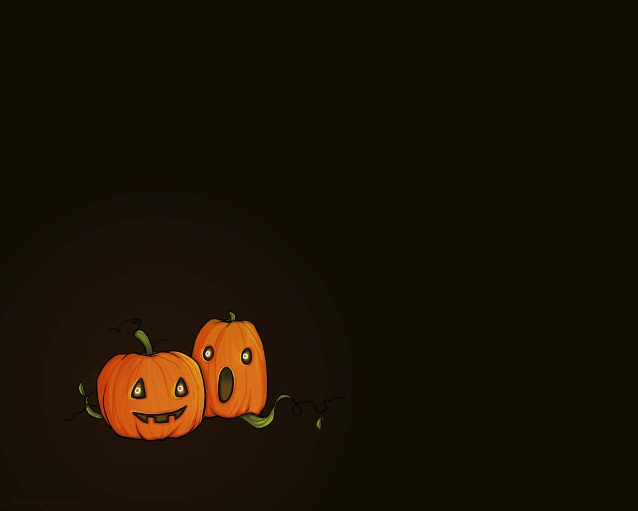 halloween pumpkins on a dark background