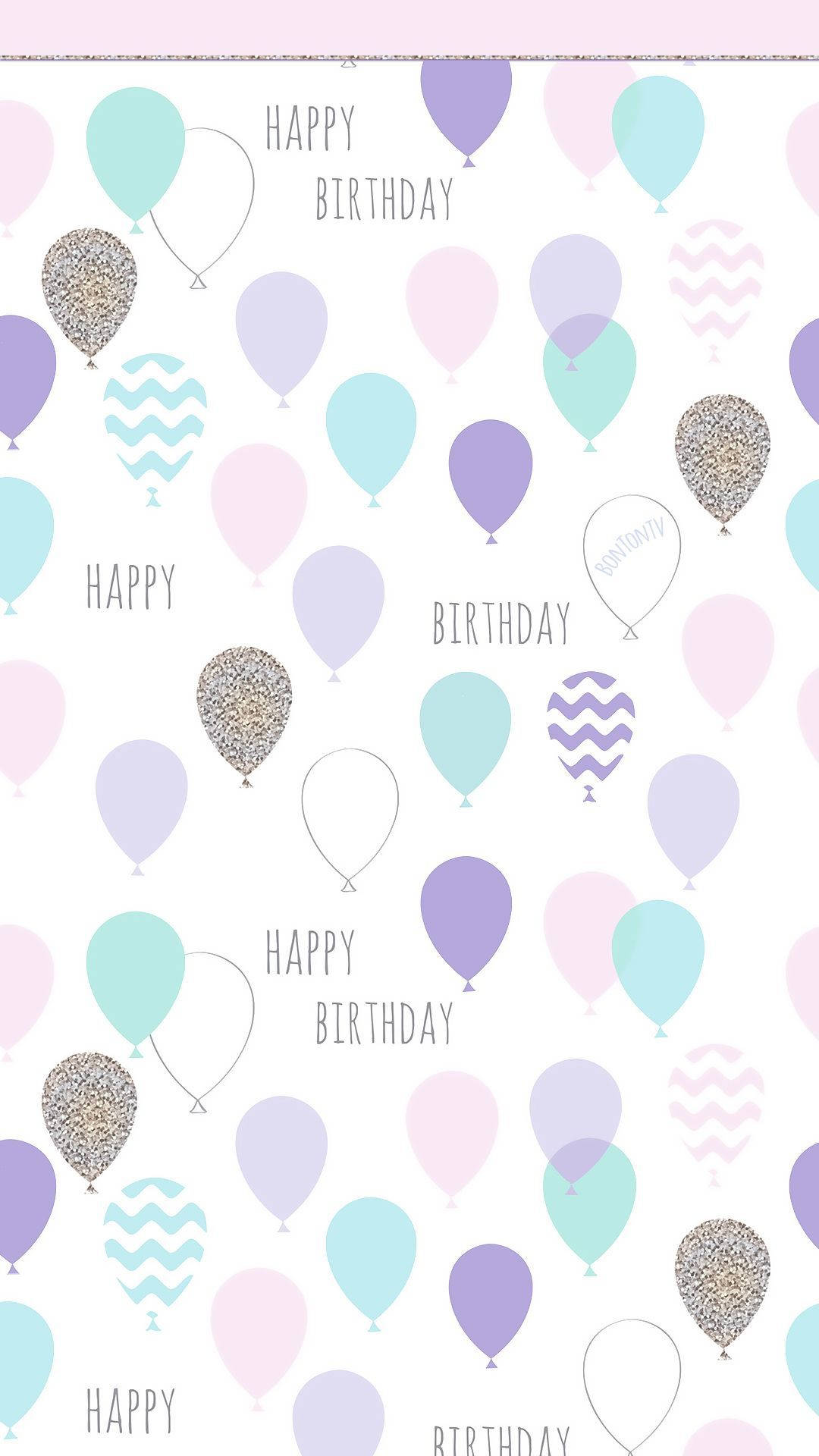 Aesthetic Happy Birthday Balloons Wallpaper