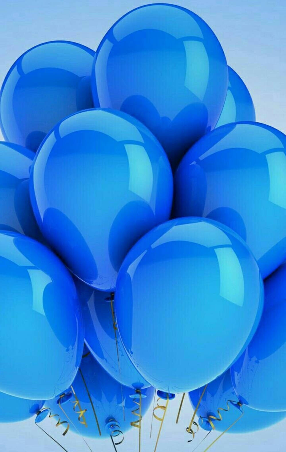 Aesthetic Happy Birthday Blue Balloons Wallpaper