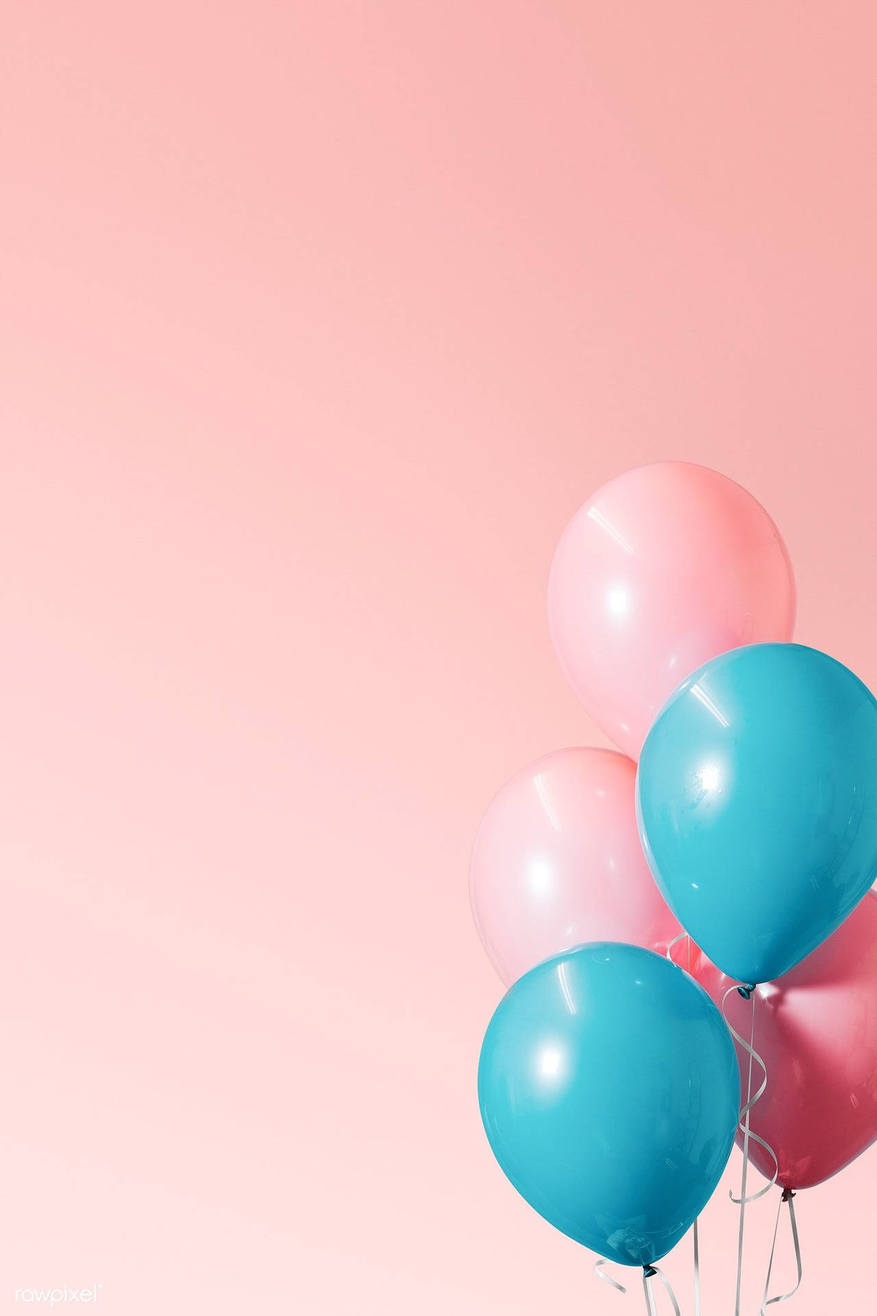 Aesthetic Happy Birthday Pink And Blue Balloons Wallpaper