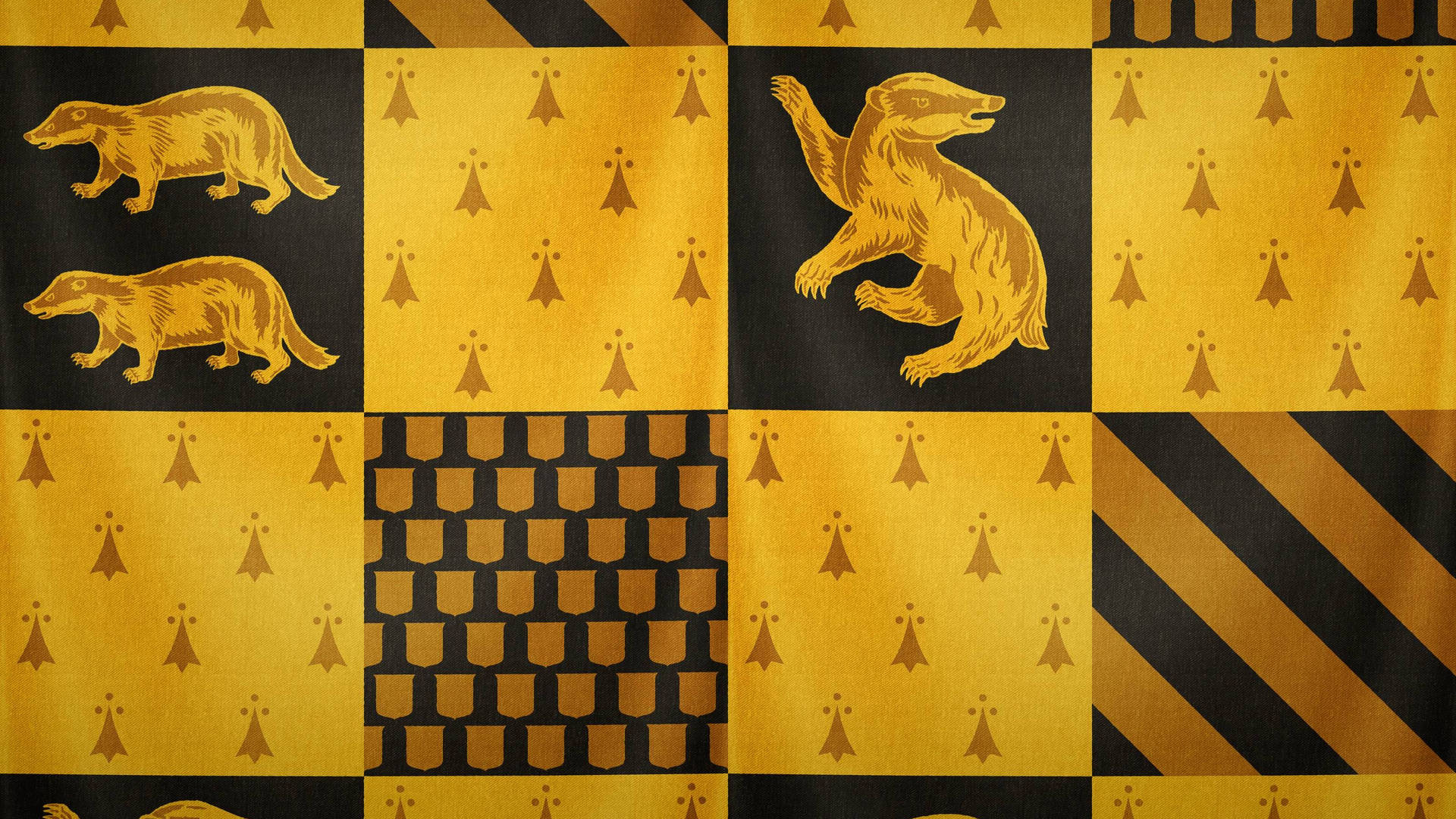Aesthetic Harry Potter Hufflepuff Fabric Wallpaper