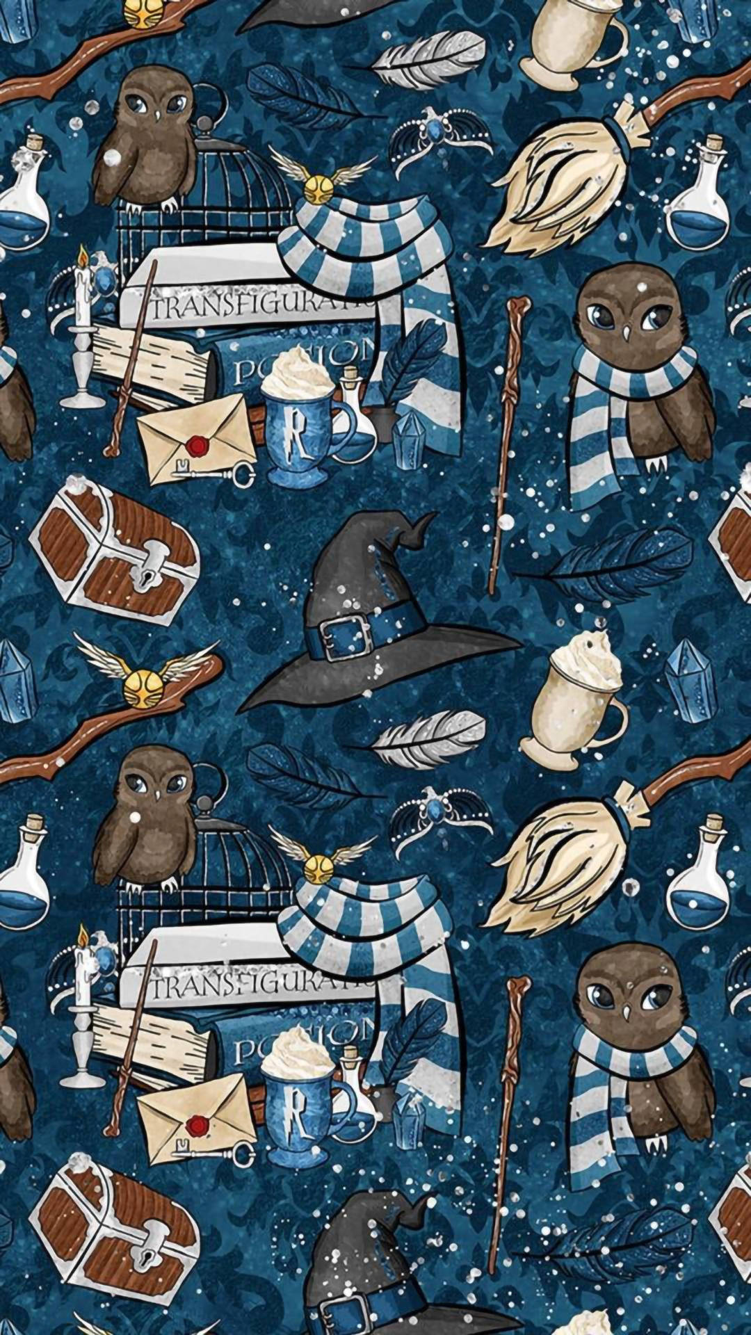 Aesthetic Harry Potter Ravenclaw Blue Things Wallpaper