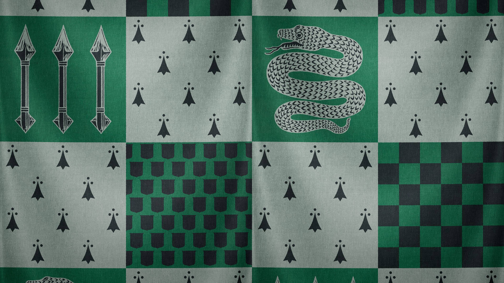Aesthetic Harry Potter Slytherin Fabric Wallpaper