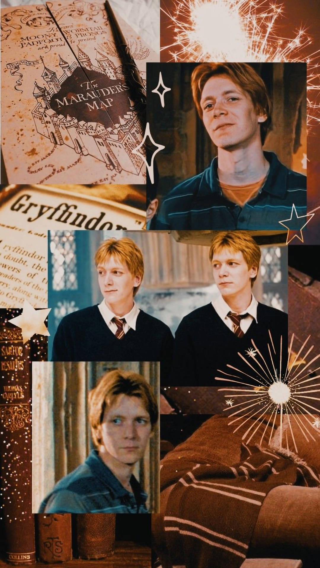 Aesthetic Harry Potter Weasley Twins Wallpaper
