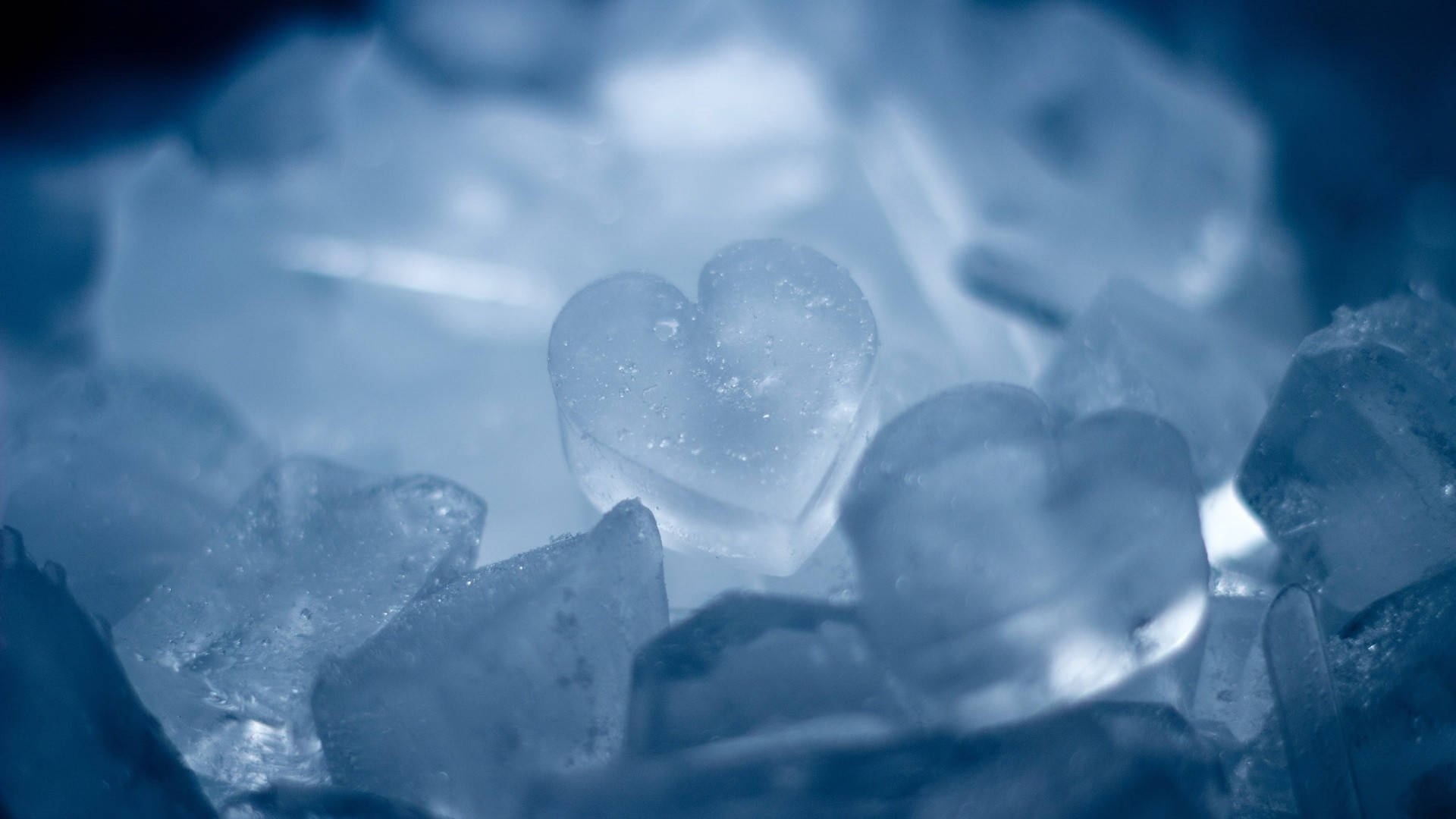 Aesthetic Heart-shaped Ice Wallpaper