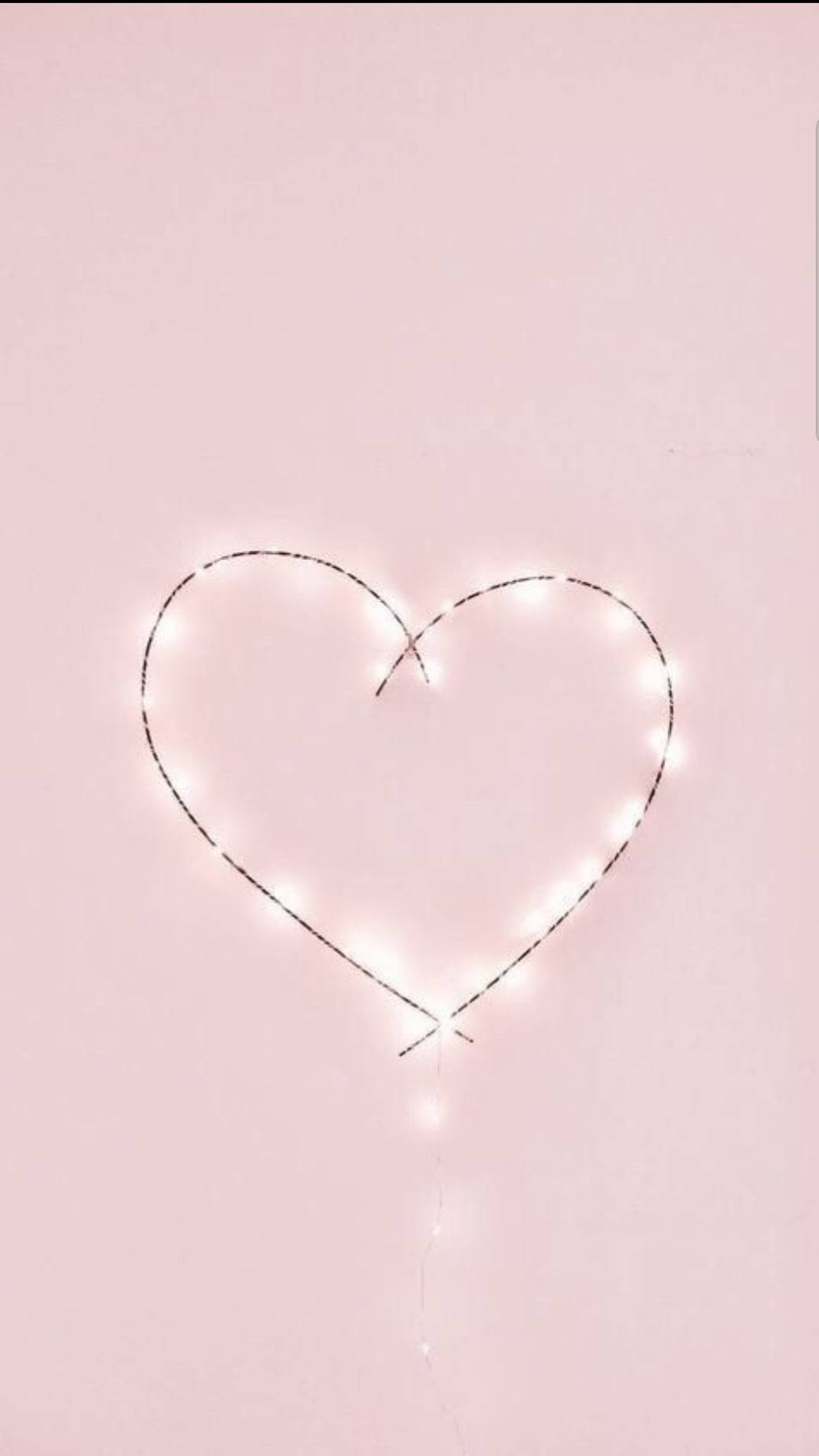 Aesthetic Heart String Lights Wallpaper