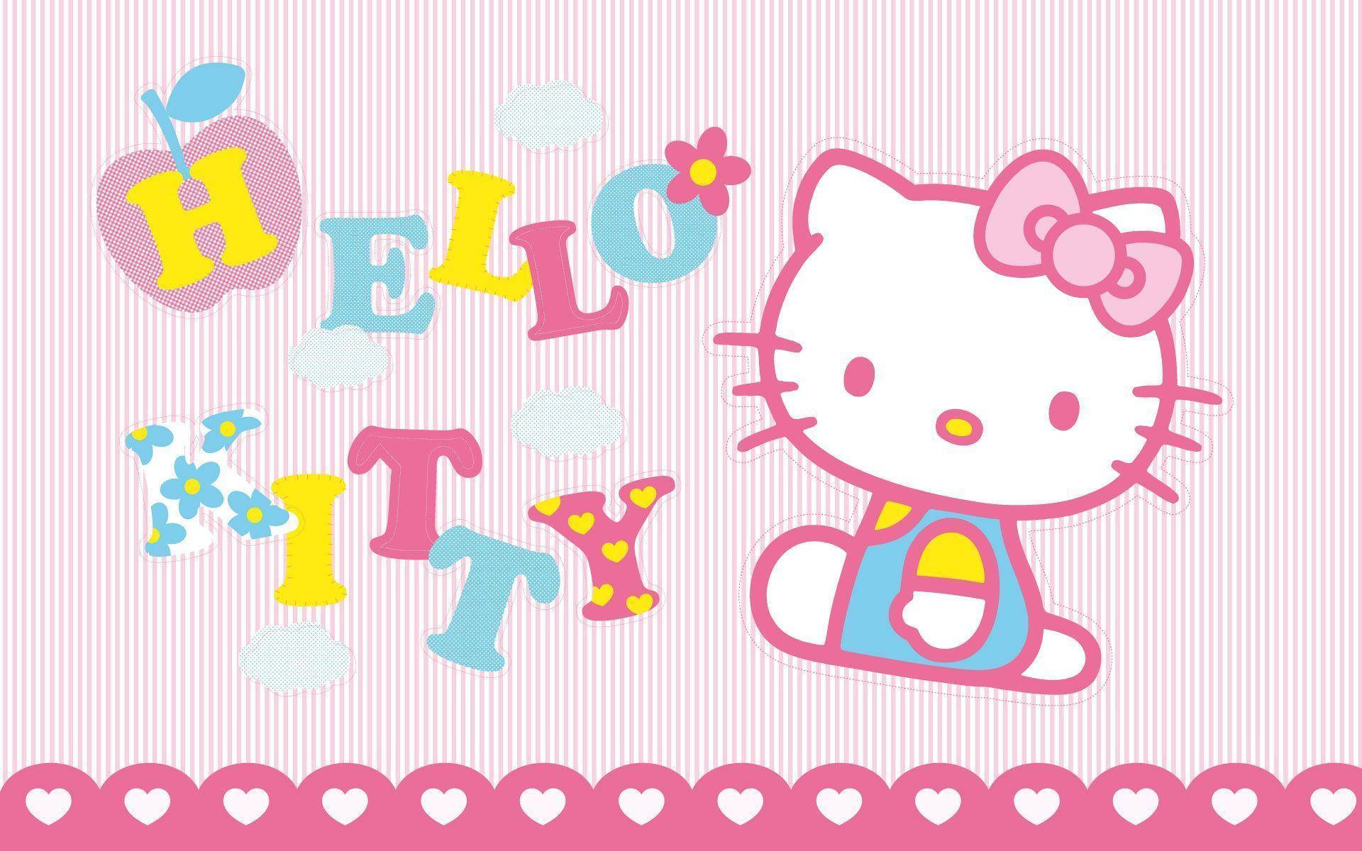 Vibrant Aesthetic Hello Kitty Desktop Background Wallpaper