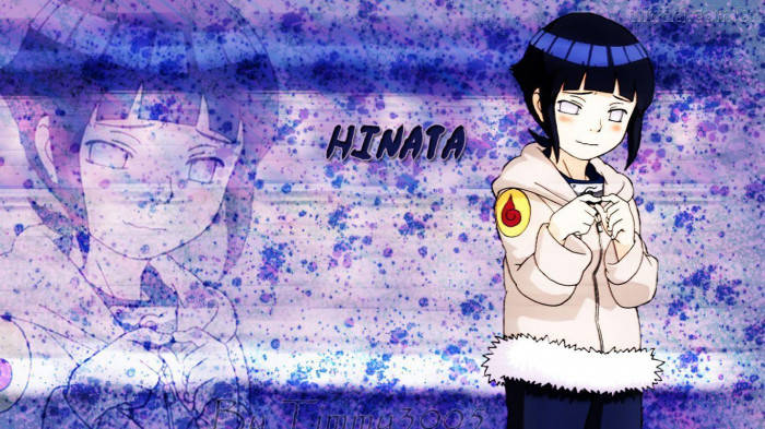 Aesthetic Hinata From Naruto Looking Shy Wallpaper