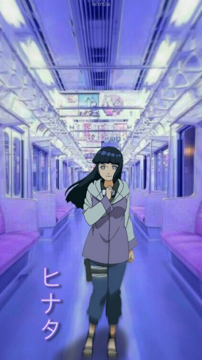 Aesthetic Hinata On A Train Wallpaper