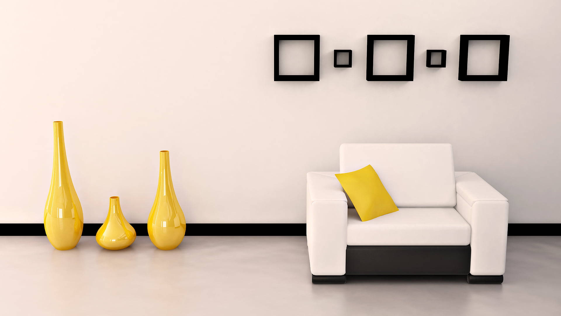 Elegant Aesthetic Living Room Design with a White Sofa Wallpaper