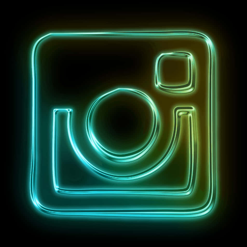 Aesthetic Instagram Neon Green Logo Wallpaper