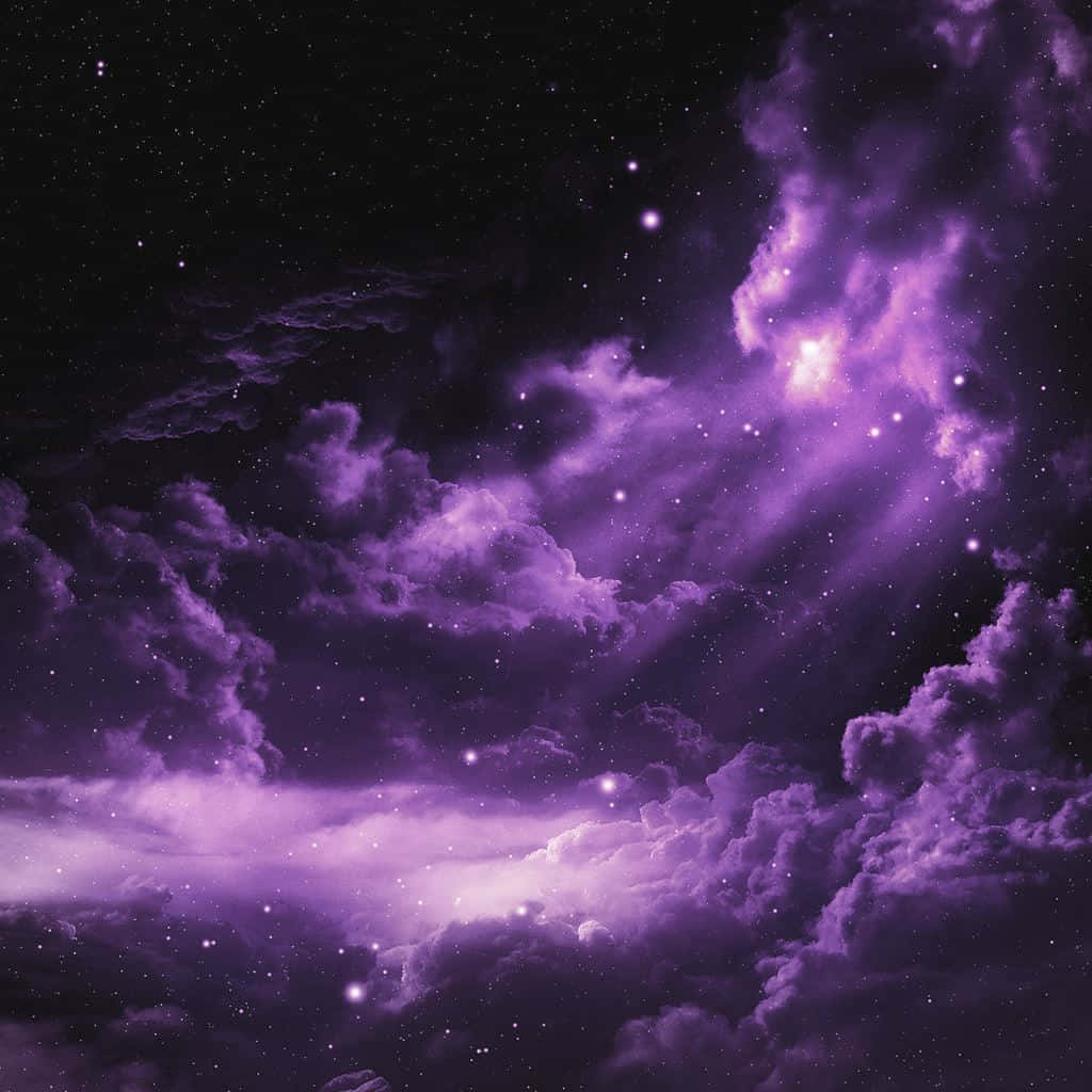 Purple Clouds In The Sky With Stars