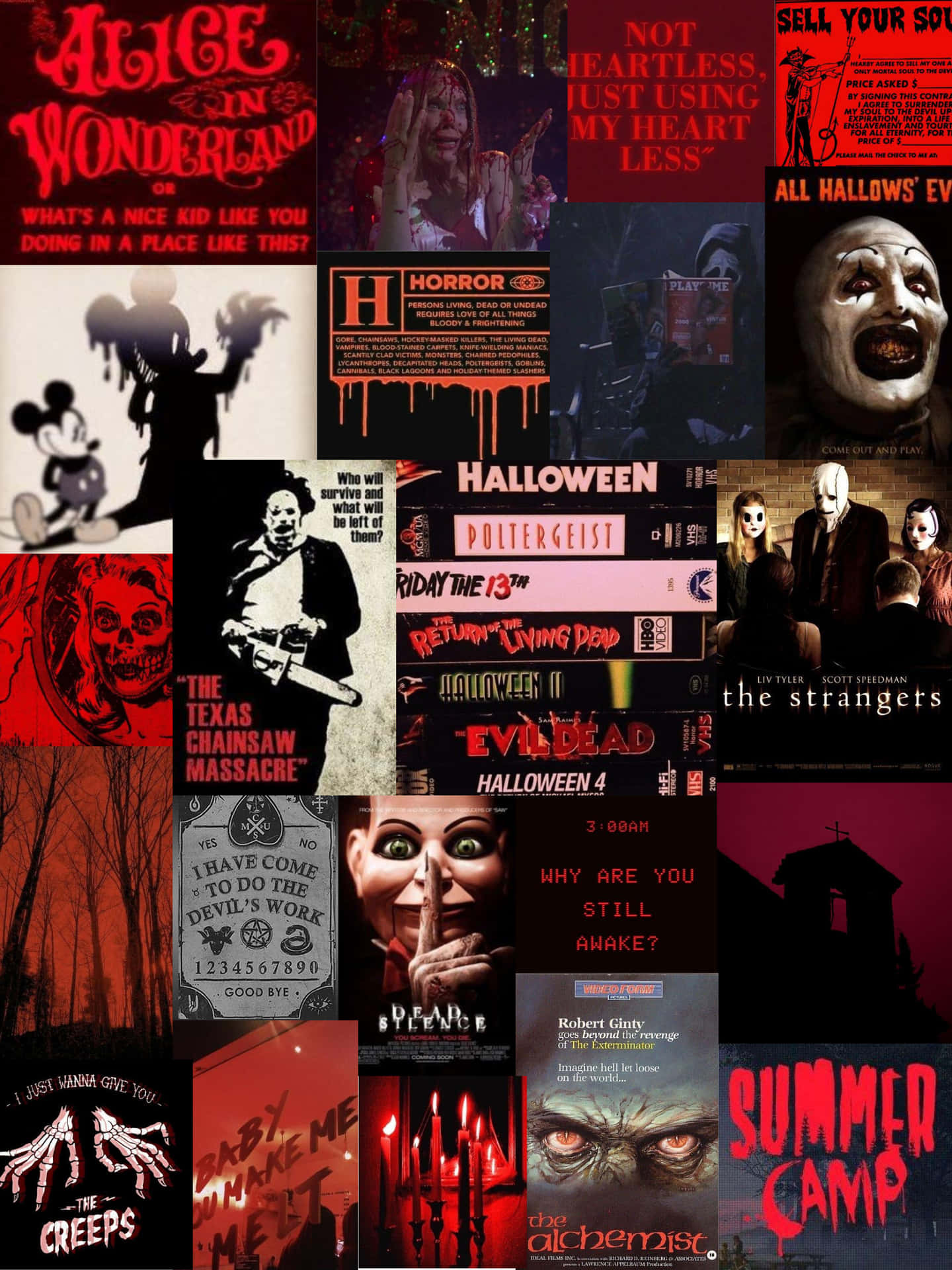 Aesthetic Iphone Horror Scary Characters Wallpaper