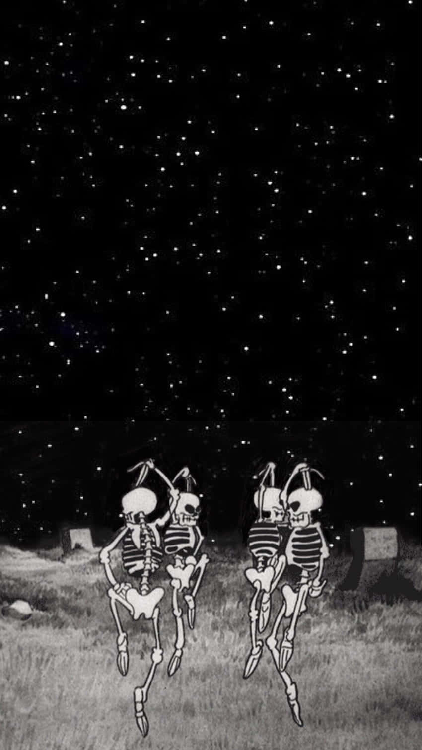 Skeletons Dancing In The Night Wallpaper