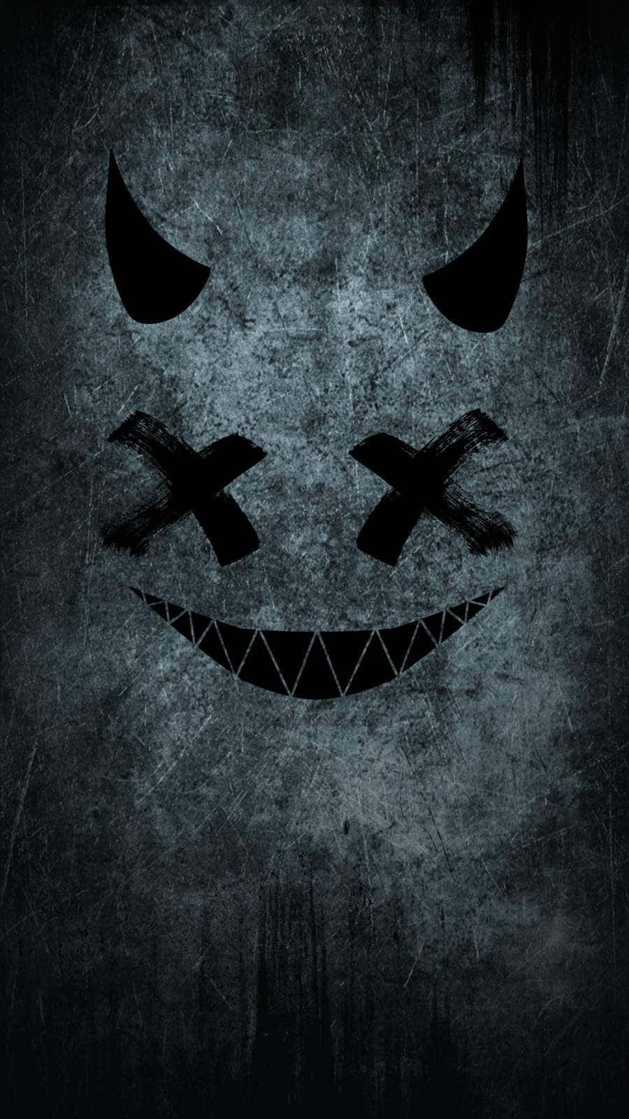 Et sort og hvidt billede af et skræmmende ansigt Wallpaper