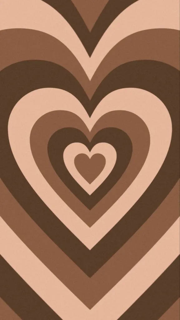 Aesthetic iPhone X Brown Heart Wallpaper