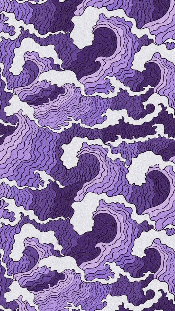 Æstetisk iPhone X Japansk Abstrakt Bølger Tapet Wallpaper