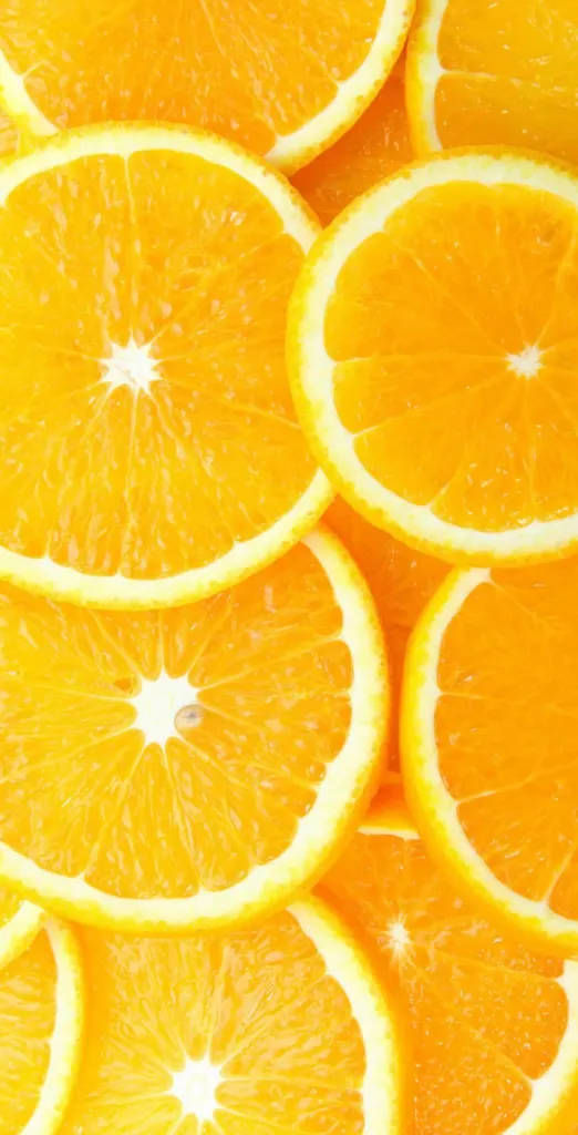 Aesthetic iPhone X Orange Citrus Fruit Pattern Wallpaper
