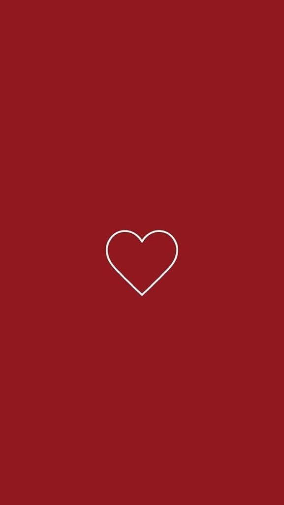 Aesthetic iPhone X Red Heart Icon Wallpaper