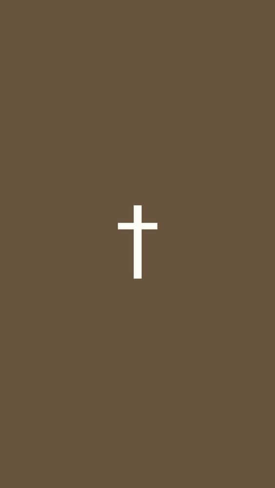 Æstetisk Jesus kors minimalistisk brun æstetisk Wallpaper