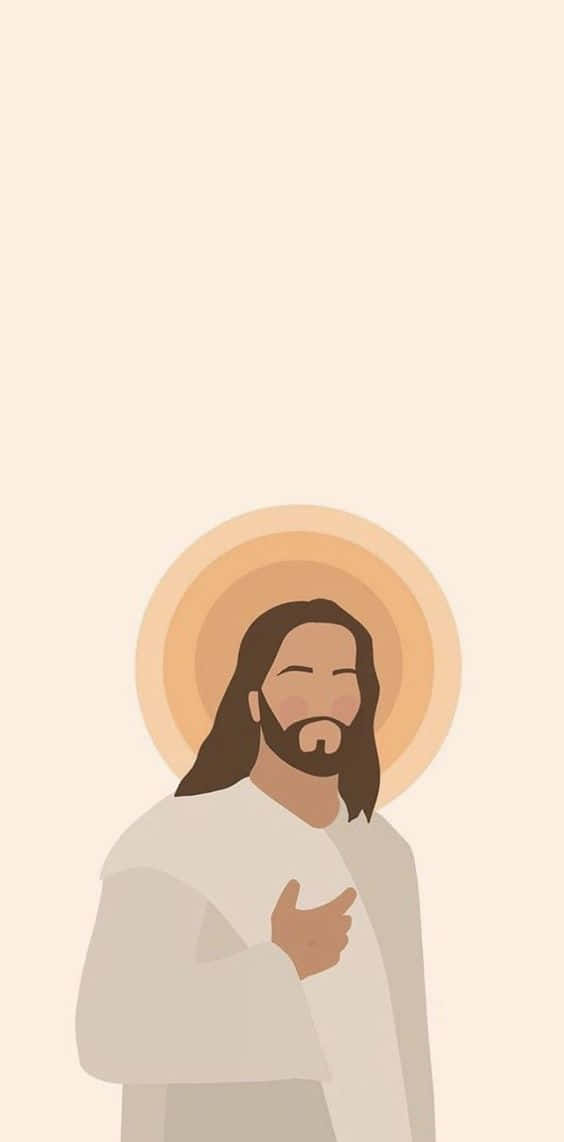 Aesthetic Jesus is here to gentle guide us with His peace and love Wallpaper