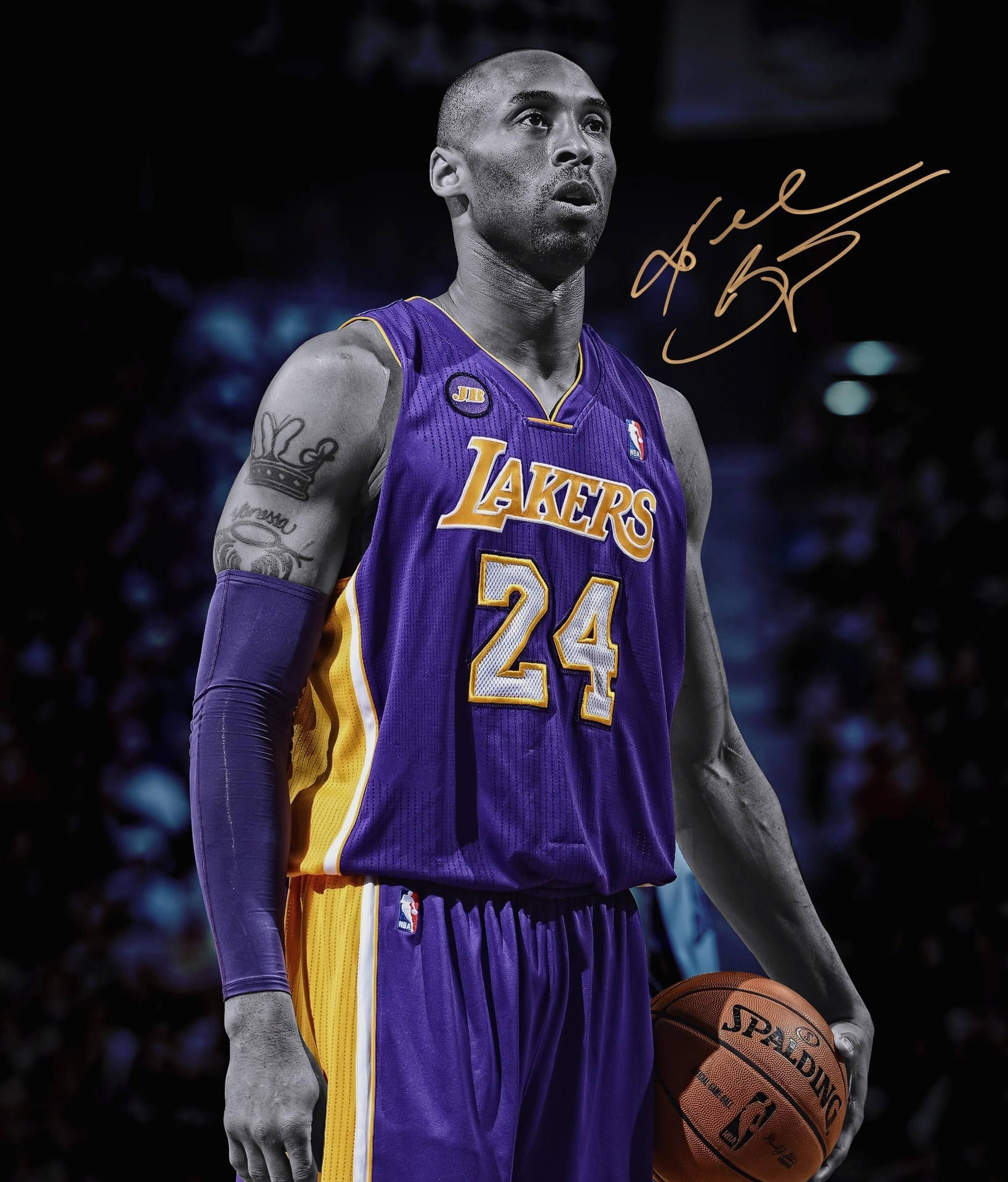 Aesthetic Kobe Bryant Shot With An Autograph Wallpaper