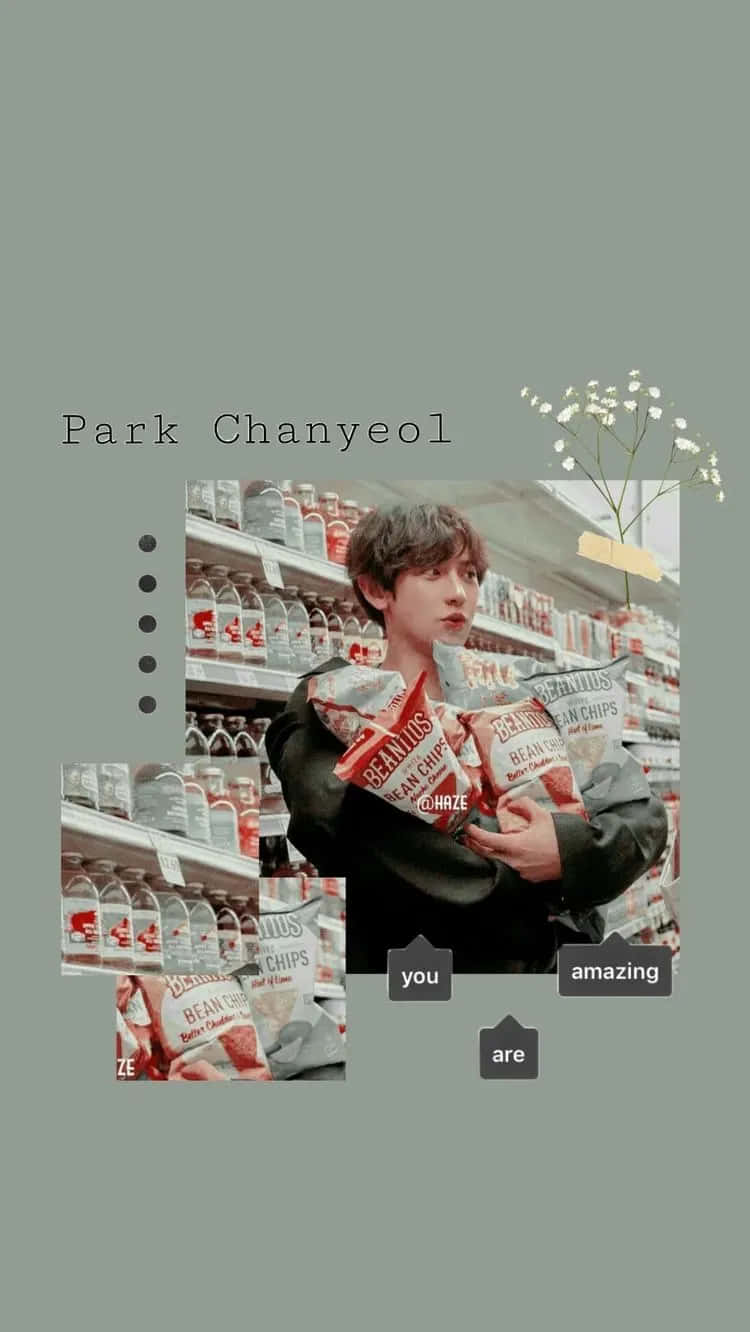 Aesthetic Kpop Grocery Scenewith Chanyeol Wallpaper