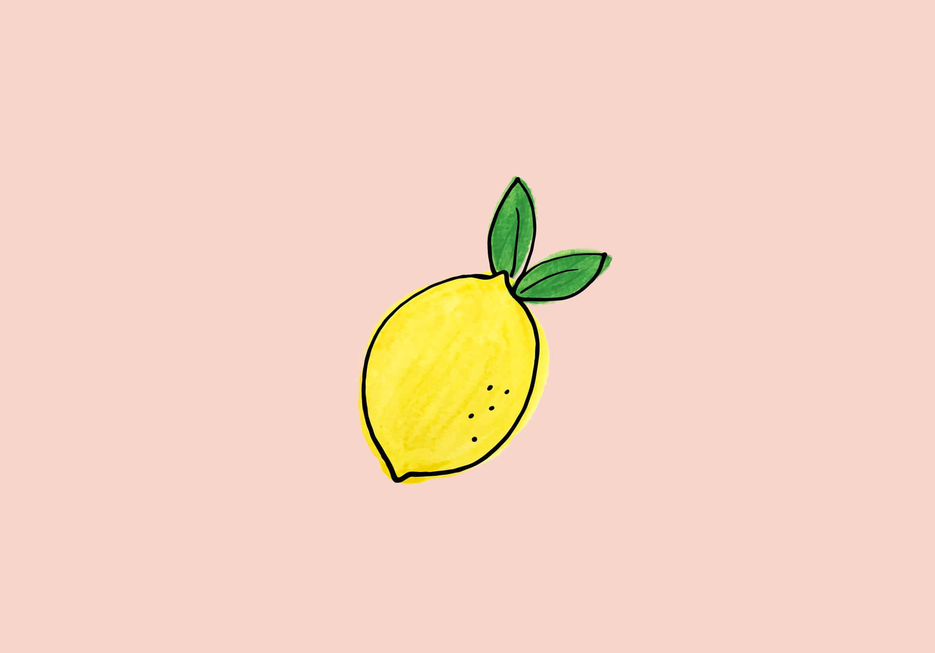 Aesthetic Lemon Drawing Wallpaper