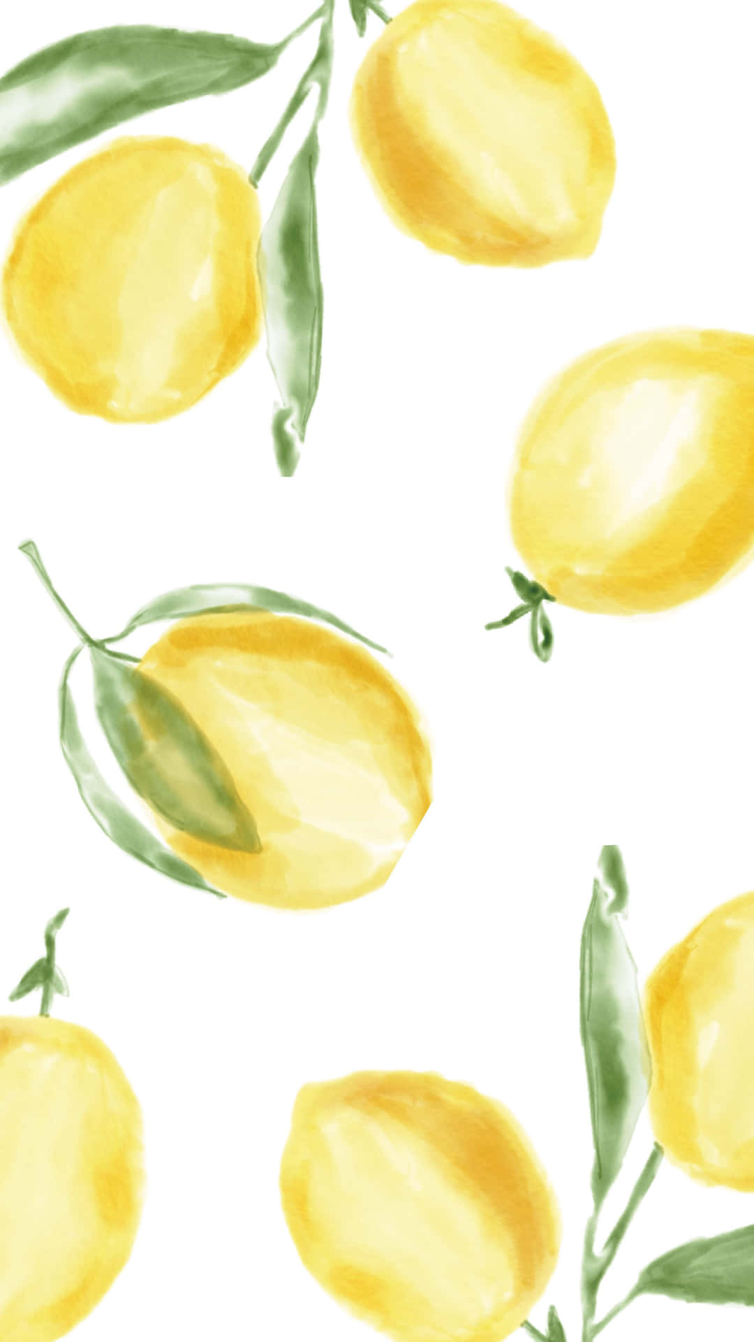 Aesthetic Lemon Watercolor Wallpaper