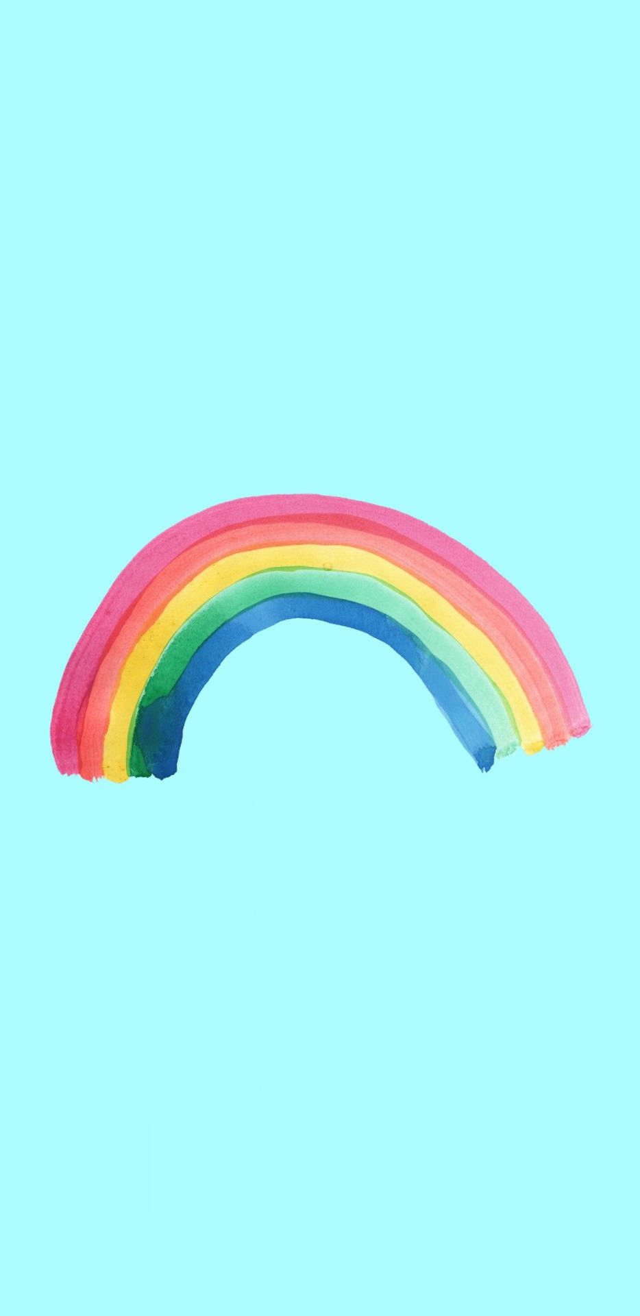 A Rainbow Is Shown On A Blue Background Wallpaper