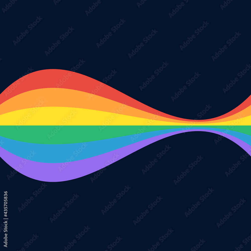 Ästhetischelgbt Regenbogen Gewellte Flagge Wallpaper