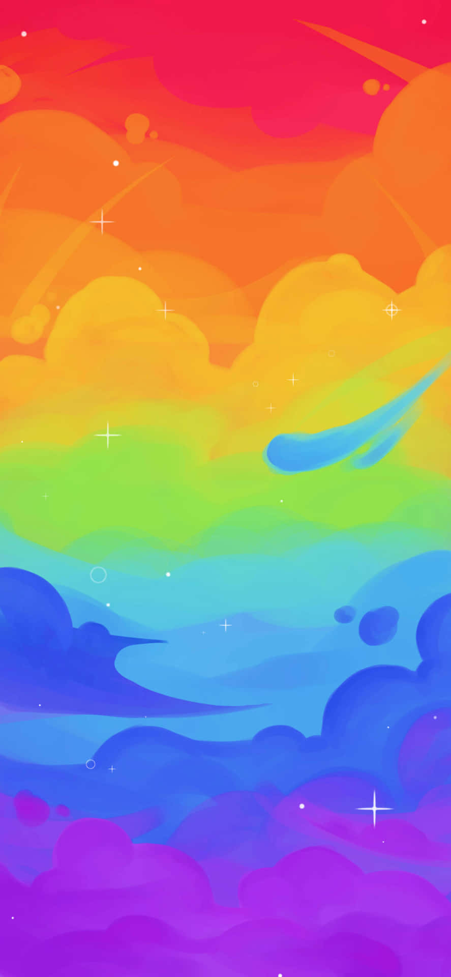 Pinturade Nuvens Arco-íris Estéticas Lgbt Papel de Parede