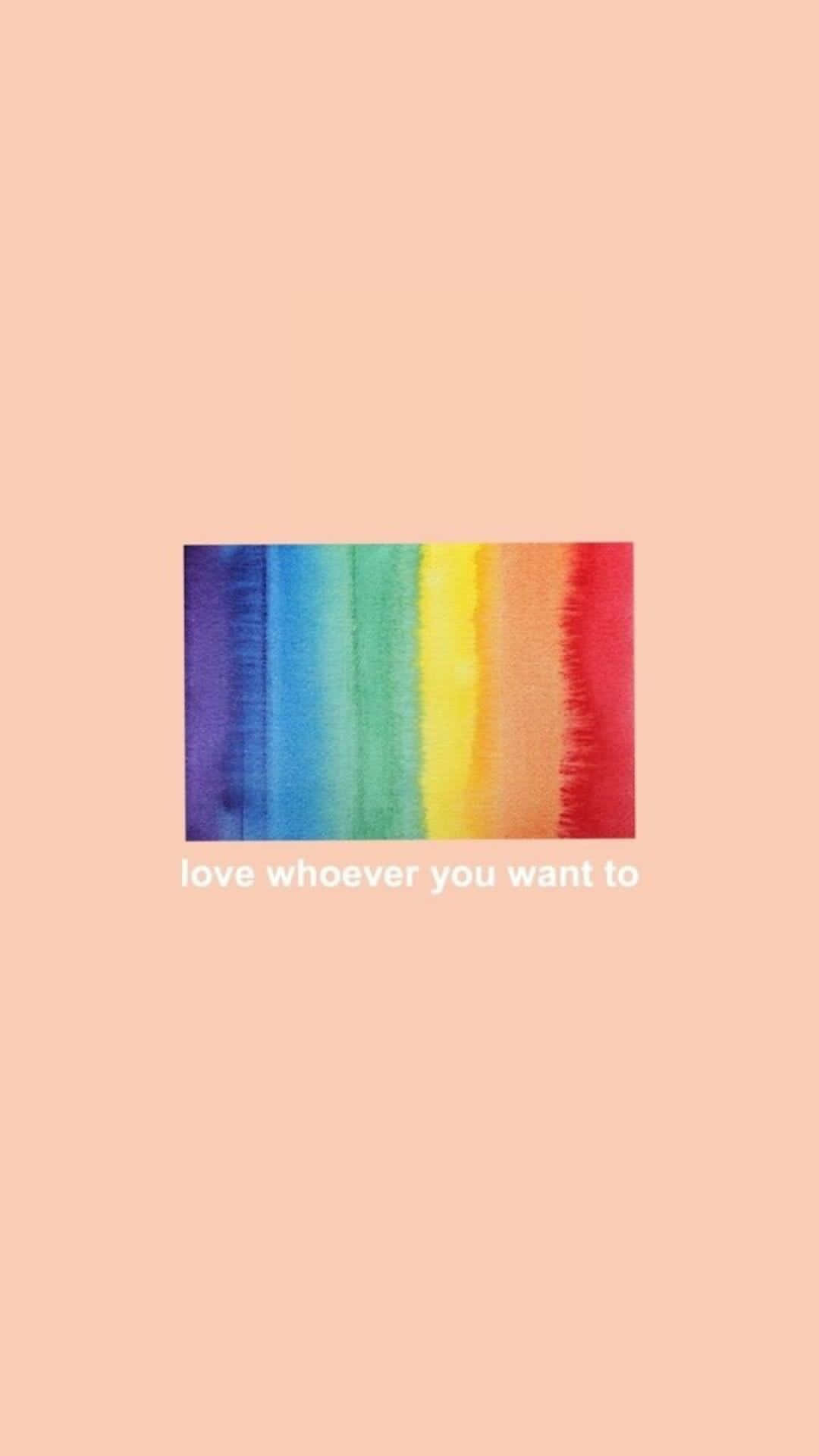 Kærlighed Uanset Hvem Estetisk LGBT Regnbue Striber Tapet Wallpaper