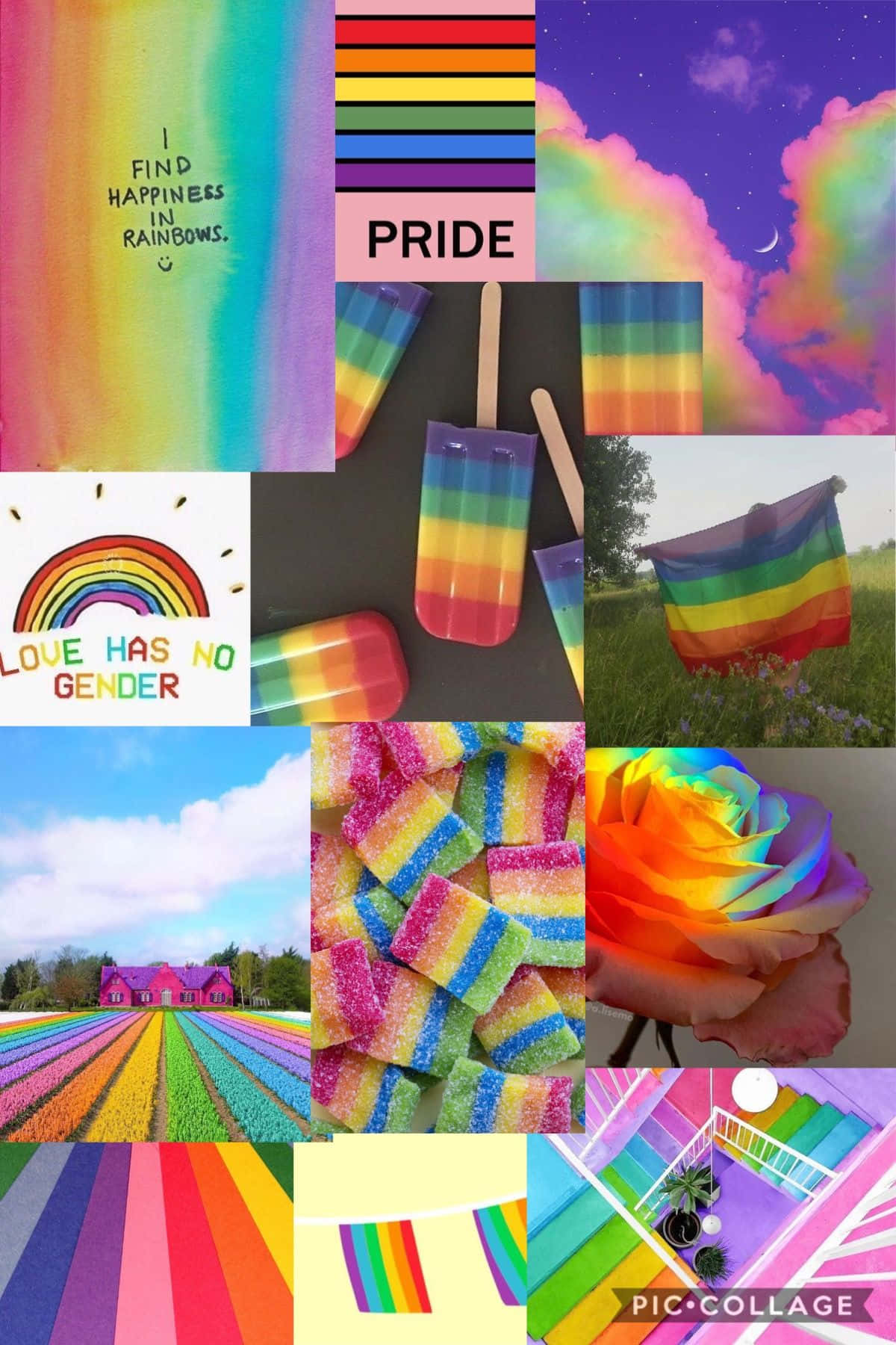 Æstetisk LGBT Regnbue Pic Collage Wallpaper