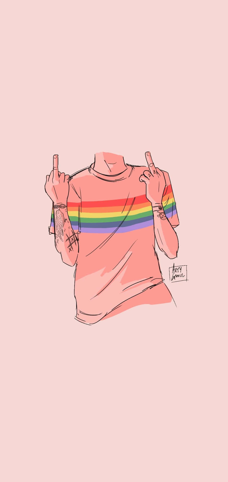 Æstetisk LGBT Rainbow T-Shirt Design Wallpaper